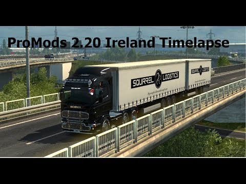 ETS2 Promods 2.20 Ireland Timelapse Dublin to Limerick - RJL Scania + Doubles Trailer