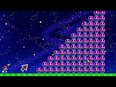 Can Mario avoid 999 Poison Mushrooms in Super Mario Maker 2? (New Super Mario Bros U Style)