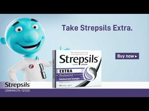 Strepsils extra triple action blackcurrant lozenges with hex...