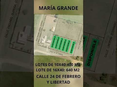 6 lotes en venta en María Grande