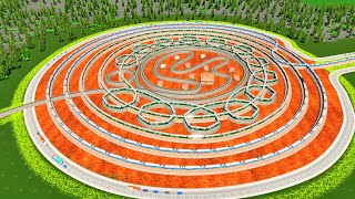 Super Giant Spiral Railway Tracks🚇Giant Rail Tracks with Many Loops🚂Trainz Simulator 2019