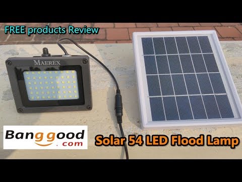 Solar powered 54 led sensor flood light