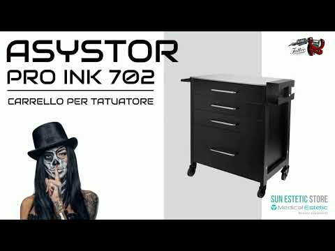 Asystor Pro Ink 702 carrello cassettiera specifico  per studio tattoo attuatore