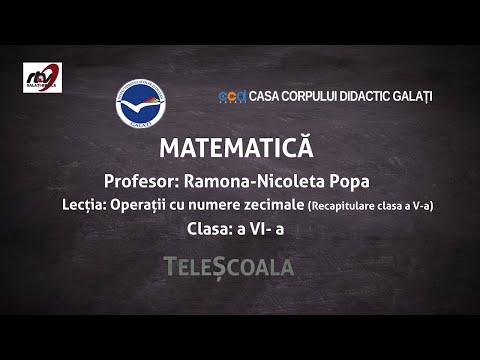 Matematica - Clasa 6 - ''Operatii cu numere zecimale''