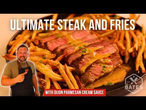 The Perfect Steak Dinner | With an Elevated Creamy Parmesan Cream Pan Sauce and Crispy Fries