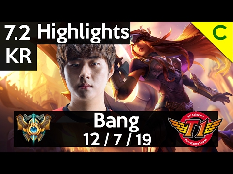 7.2 Highlights - SKT T1 Bang (Sivir) 12-7-19 Crit Build Sivir