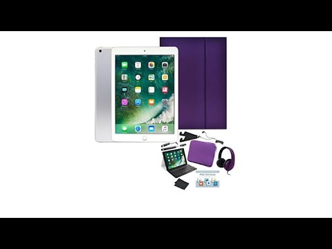 Apple iPad 9.7 128GB Tablet with Keyboard Case and Headp...