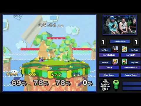 NE Melee Arcadian 2025 - Kalvar/Glory (Blue) vs. 22K/Greenstach (Green) - SSBM Doubles LSF