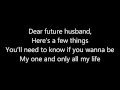 Meghan Trainor ~ Dear Future Husband Lyrics