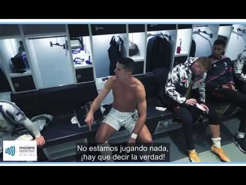 Cristiano Ronaldo enojado en el vestuario de la Juve.