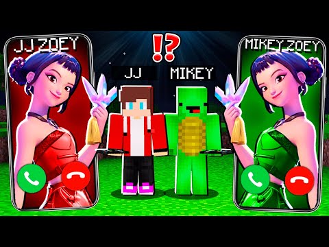 JJ ZOEY KPOP DEMON vs Mikey ZOEY HUNTERS CALLING to JJ and MIKEY at 3am ! in Minecraft Maizen