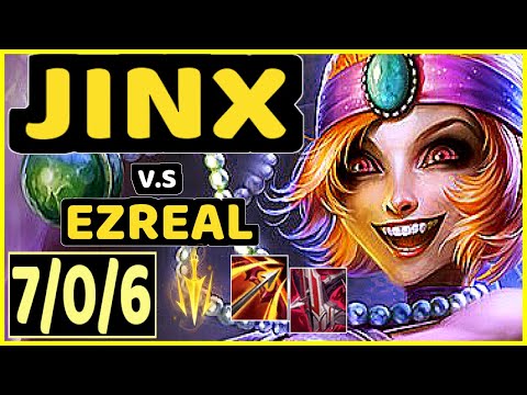 ABSOLUT (JINX) vs EZREAL - 7/0/6 KDA BOTTOM ADC GAMEPLAY - BR Ranked MASTER