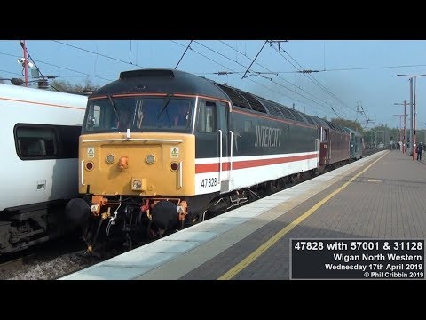 47828 with 57001 & 31128 at Wigan - 17th April 2019