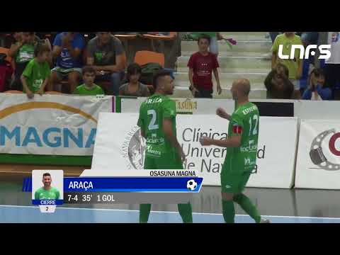 Gol Araça (7-4) en el Osasuna Magna - Santiago Futsal. 1J