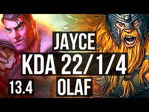 JAYCE vs OLAF (TOP) | 22/1/4, 7 solo kills, Legendary, 300+ games | KR Diamond | 13.4