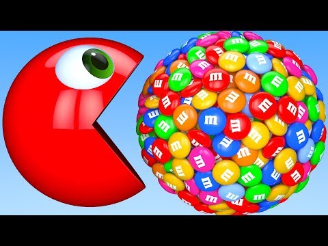 Learn Colors PACMAN and Bunny Mold Pasta Spaghetti Making Toy Fruits Squishy Ball m&m for Kids