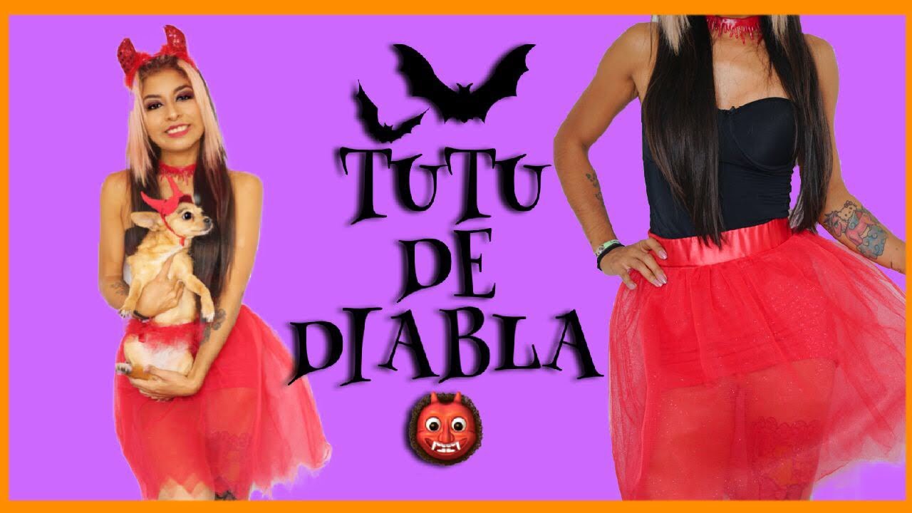DIY~Tutu de diabla 👹 sin moldes!!! 😈 tutorial | Halloween🎃 |confección💀|| LUCELI ||