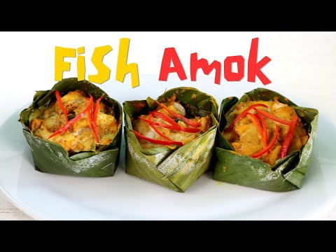 Cambodian Fish Amok | Cambodian Fish Curry Steamed In Banana Leaves | Cambodian Traditional Food
