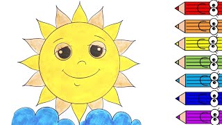 Sun Painting and Coloring for Kids || Sun Colouring pictures || Learn Coloring || colouring pages