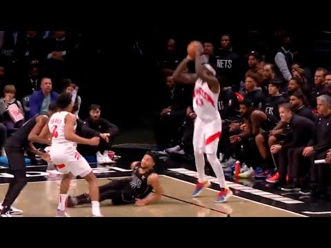 Pascal Siakam makes 4 point play against Ben Simmons