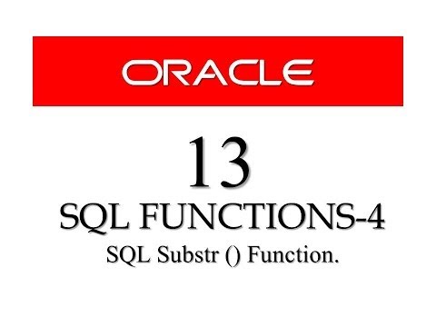 SQL character manipulation function. SQL Substr function. – The Technokrat