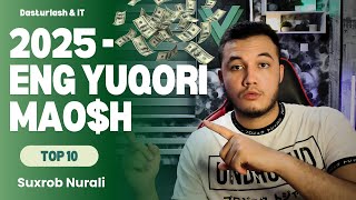 2025-yilda Eng Ko‘p Pul to‘lanadigan Top 10 Dasturlash Ishlari: Eng Yuqori Maoshlar!