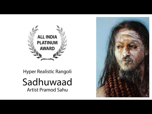 Hyper realistic portrait rangoli sadhuwaad by pramod sahu