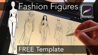 Sketch croquis on Procreate - fashion illustration tutorial | FREE PROCREATE TEMPLATE