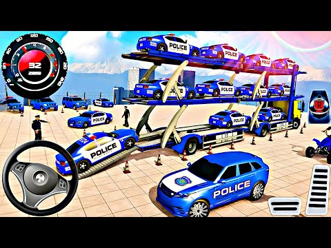 US Police Car Park Transporter Driving - Truck Driver Simulator 3D - Android GamePlay