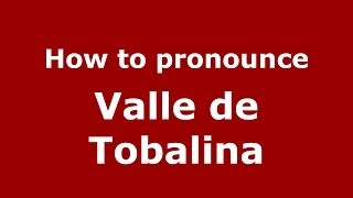 How to pronounce Valle De Tobalina