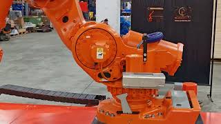 ABB heavy payload industrial robot model IRB 7600 on linear Track