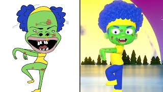 Zombie Dance with New D Billions Hero but Drawing Meme | Funny Cartoon