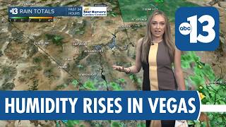 Isolated thunderstorms and rising humidity in Las Vegas
