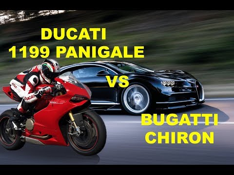 Ducati 1199 Panigale vs Bugatti Chiron - Drag Race Comparison