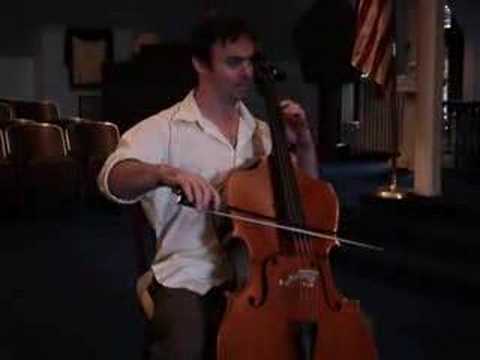 Cellist Miles Richardson plays a Thurman Sounport Cello