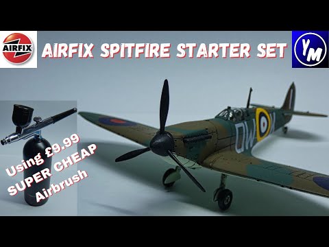 Airfix SPITFIRE Starter Set {CHEAP AIRBRUSH] MODELLING on a BUDGET