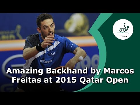 Amazing Backhand by Marcos Freitas at 2015 Qatar Open