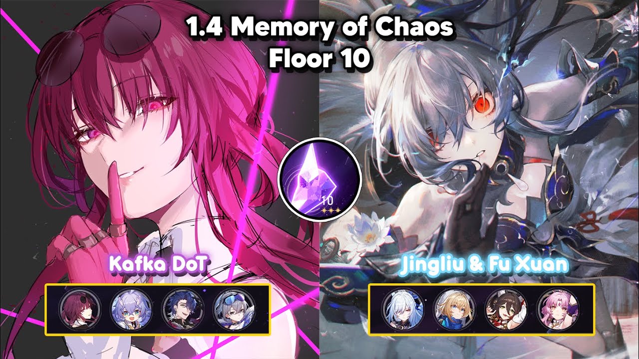 1.4 Memory Of Chaos 10 (MoC) - E0 Kafka DoT x E0 Jingliu & Fu Xuan  - Honkai: Star Rail