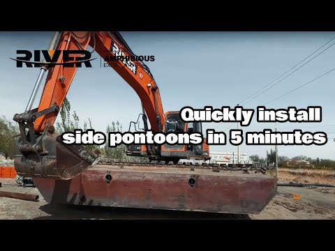 Site filming - amphibious excavator side pontoon - One shot to the end- The unedited version