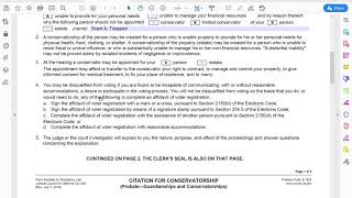 How an Attorney Fills out a Citation for Conservatorship for a Limited Conservatorship (GC-320)