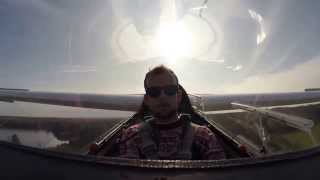 preview picture of video 'Runway 36 right hand circuit with glider (Puchacz, LY-GBM) at Paluknys airfield'