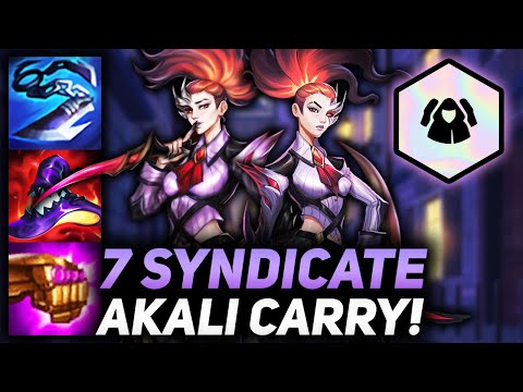 7 SYNDICATE AKALI ASSASSIN CARRY IS THE FREEST FIRST!! | Teamfight Tactics Patch 11.22