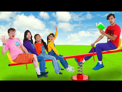 Ellie & Andrea Seesaw Adventure at the Park: Teamwork Wins!