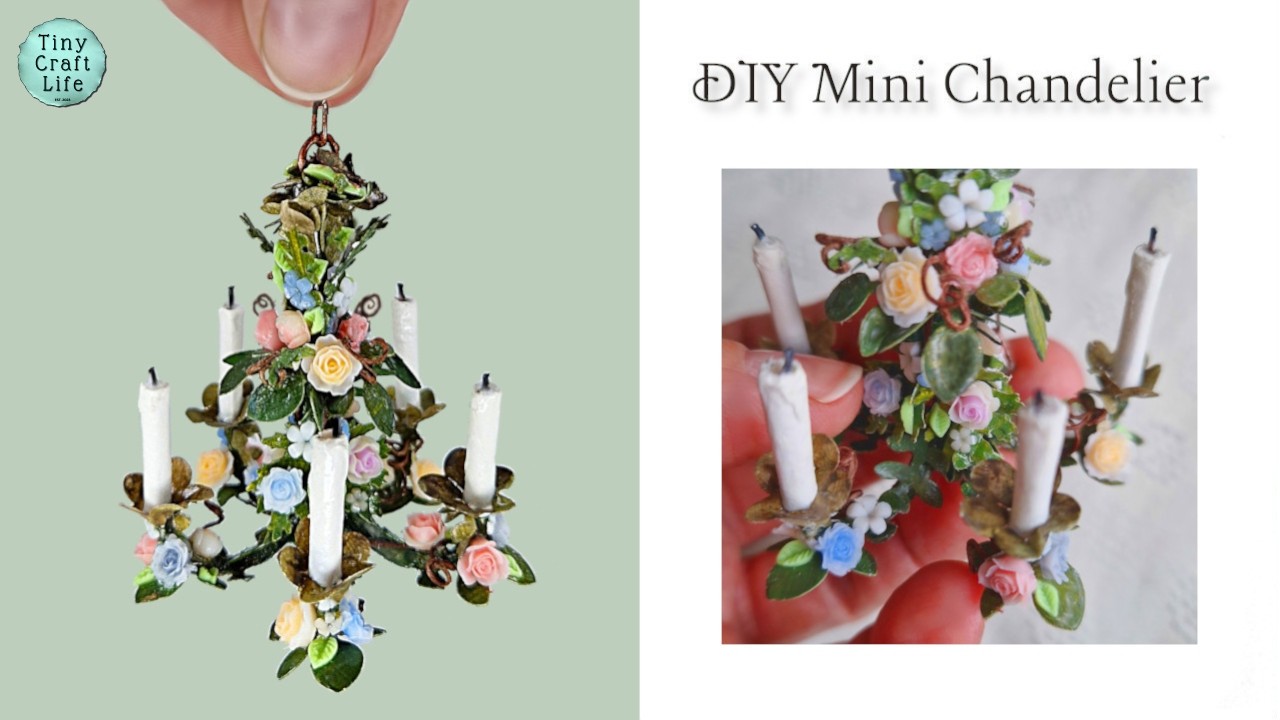 FLORAL CHANDELIER | Made With Paper, Wire & Nail Art Flowers |