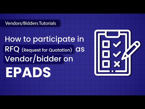 How to participate in RFQ (Request for Quotation) activity as a Vendor/Bidder in EPADS 2.0