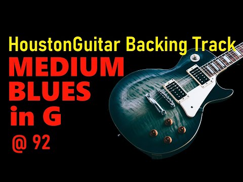 Medium Blues in G @ 92 Guitar Backing Track HGC07