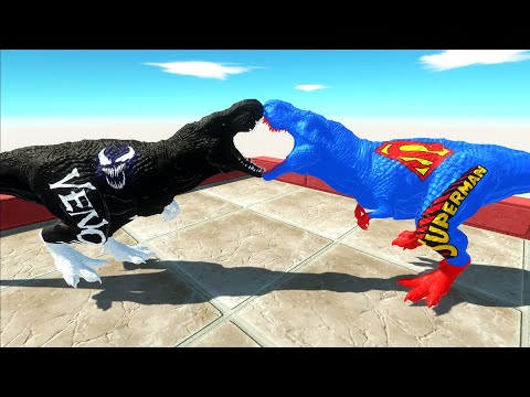 SUPERMAN T-REX DEATH FALL - Animal Revolt Battle Simulator
