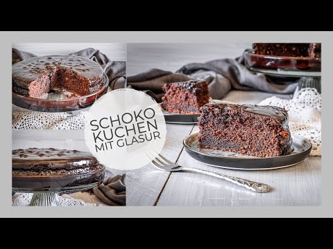 Schoko Kuchen mit Glasur - saftiger Schoko Kuchen - Schoko Glasur