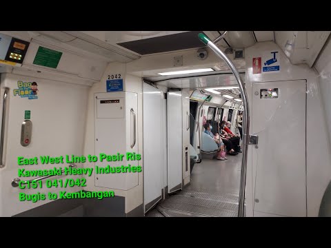 SMRT Trains, (EWL) Ride on C151 set 041/042 from Bugis (EW12/DT14) to Kembangan (EW6)