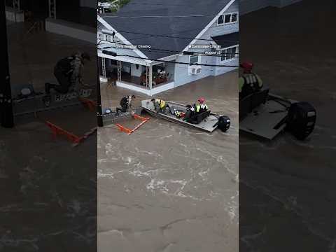 Flooding overwhelms Indiana town